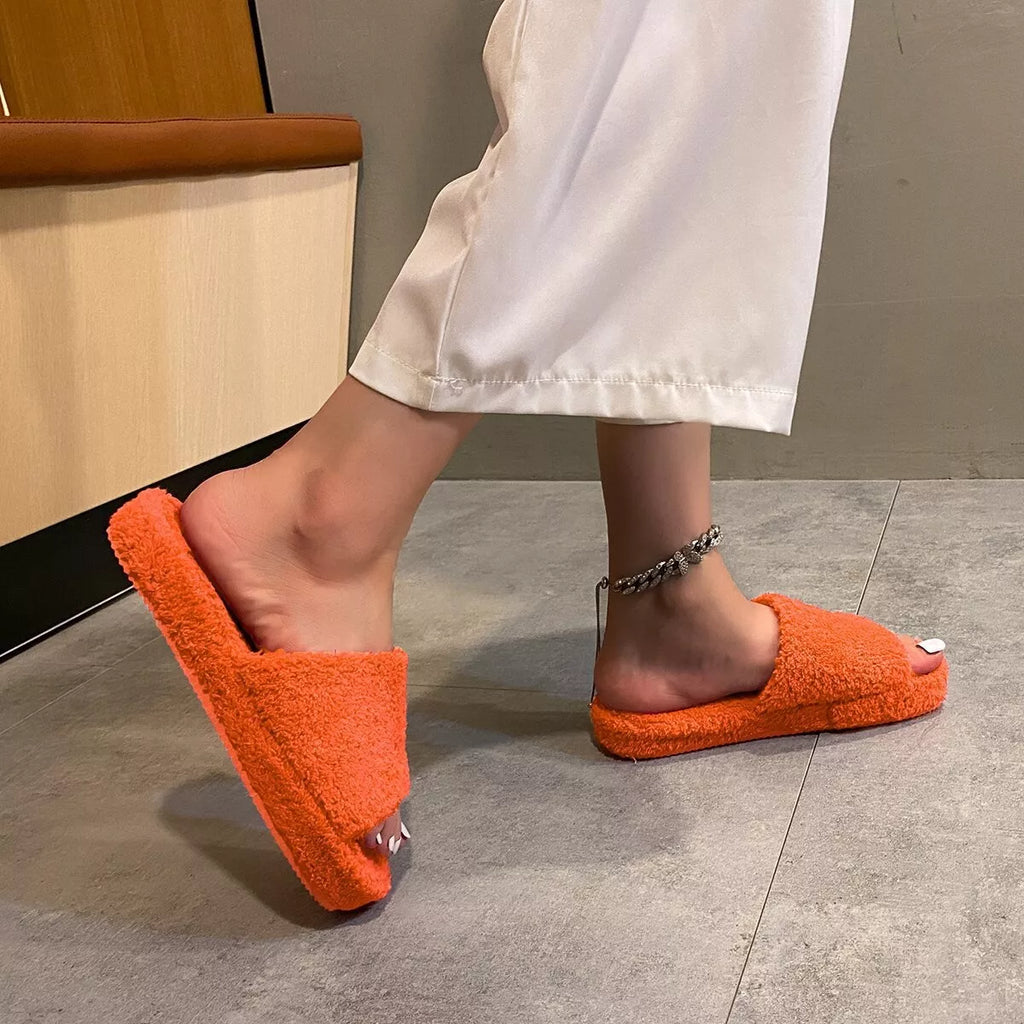 Open Toe Platform Slippers