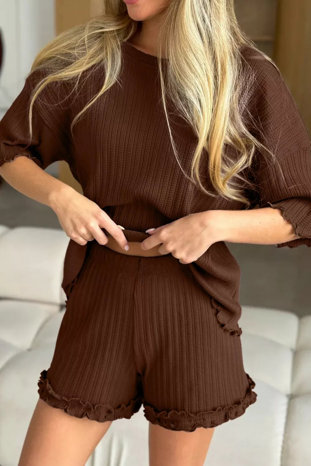 Half Sleeve Top and Shorts Set