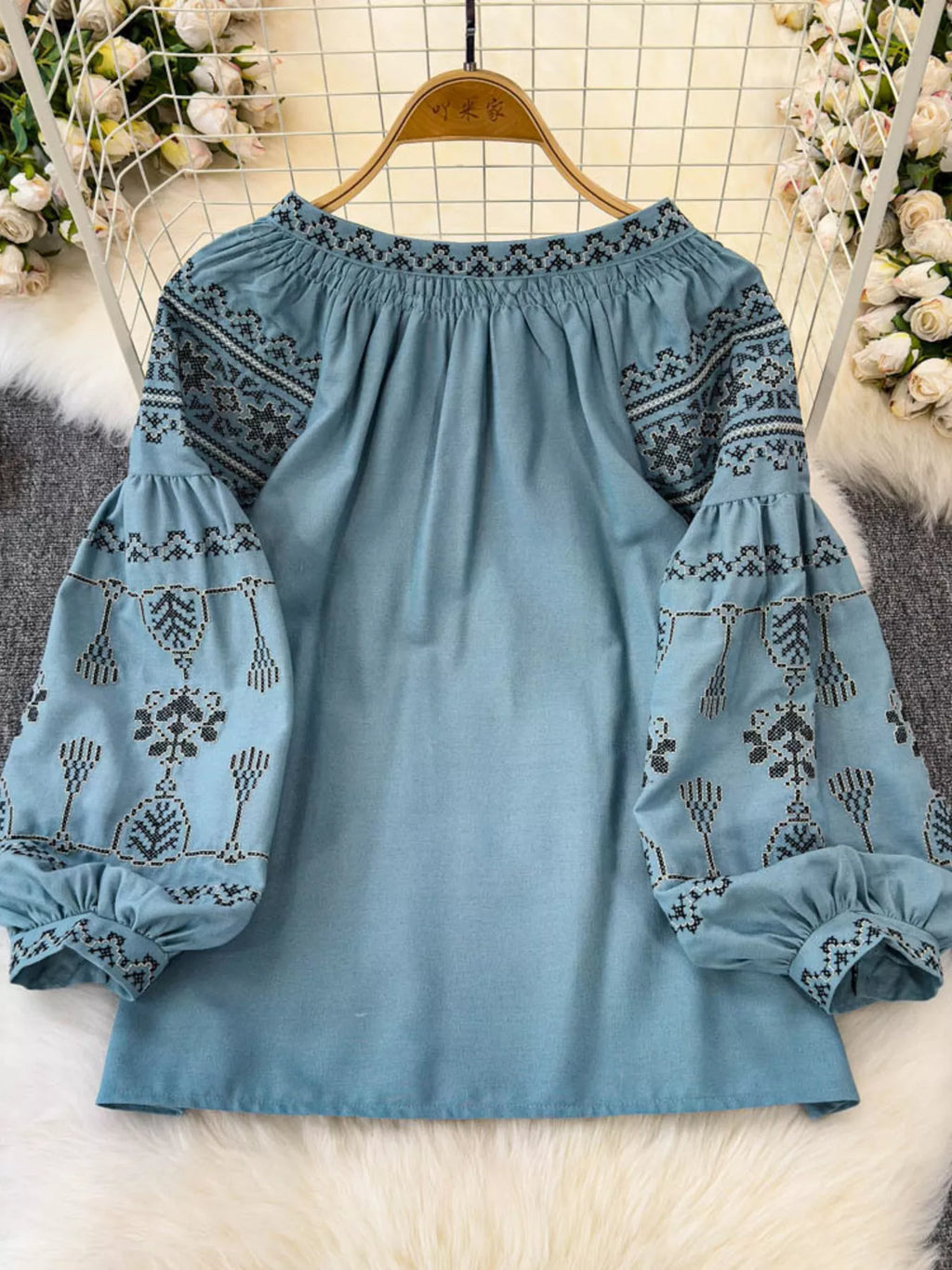 Tie Neck Long Sleeve Blouse