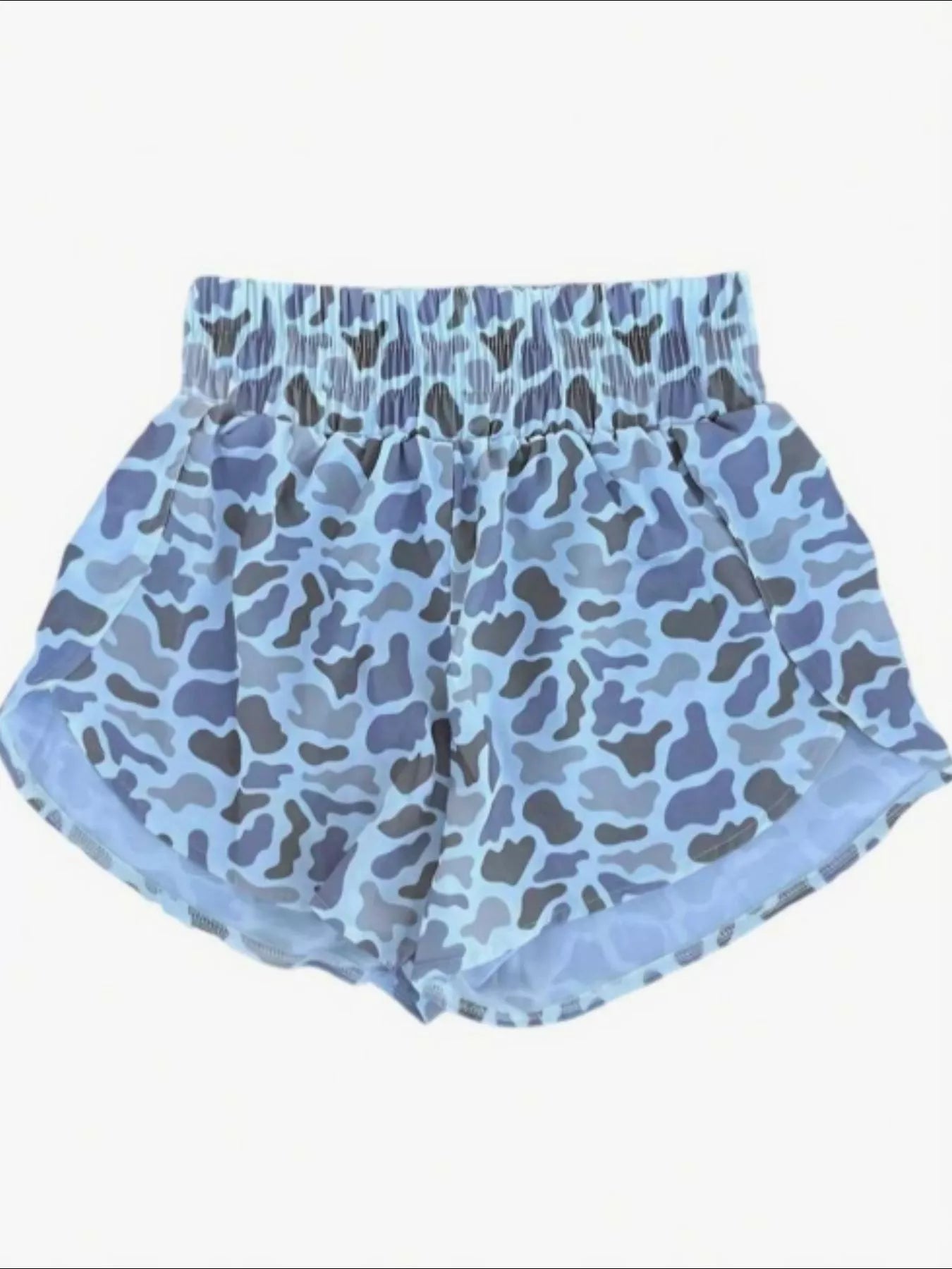 Camo Print Elastic Waist Shorts