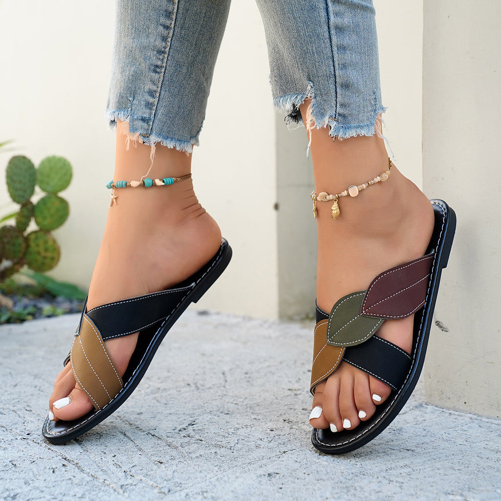 Cross Strap Open Toe Sandals