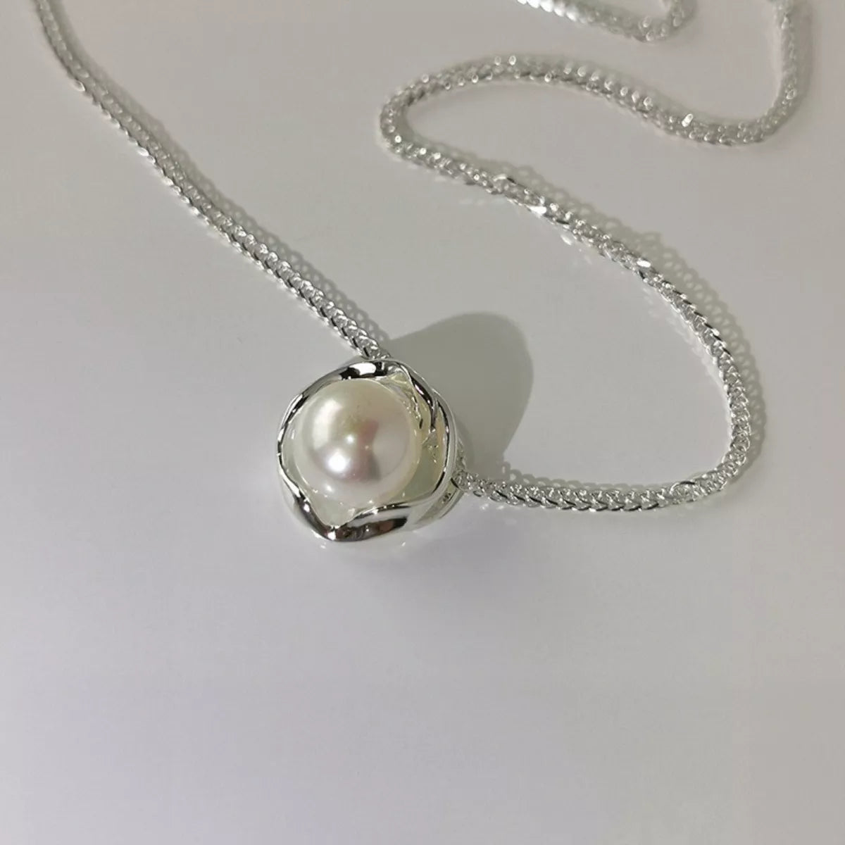 925 Sterling Silver Pearl Pendant Necklace