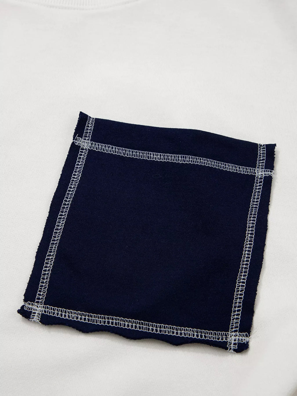 Exposed Seam Detail Color Block Patch Pocket Drop Shoulder Sweatshirt