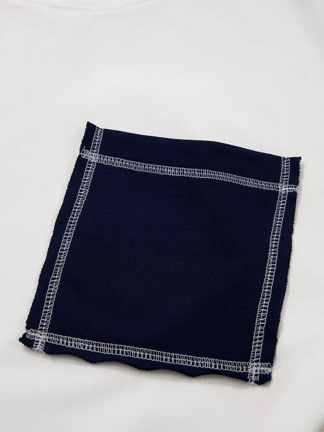Exposed Seam Detail Color Block Patch Pocket Drop Shoulder Sweatshirt
