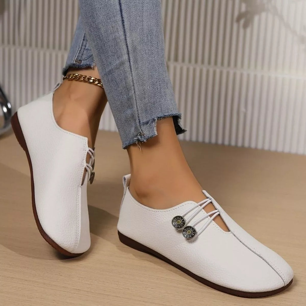 Casual Button Detail Slip-Ons