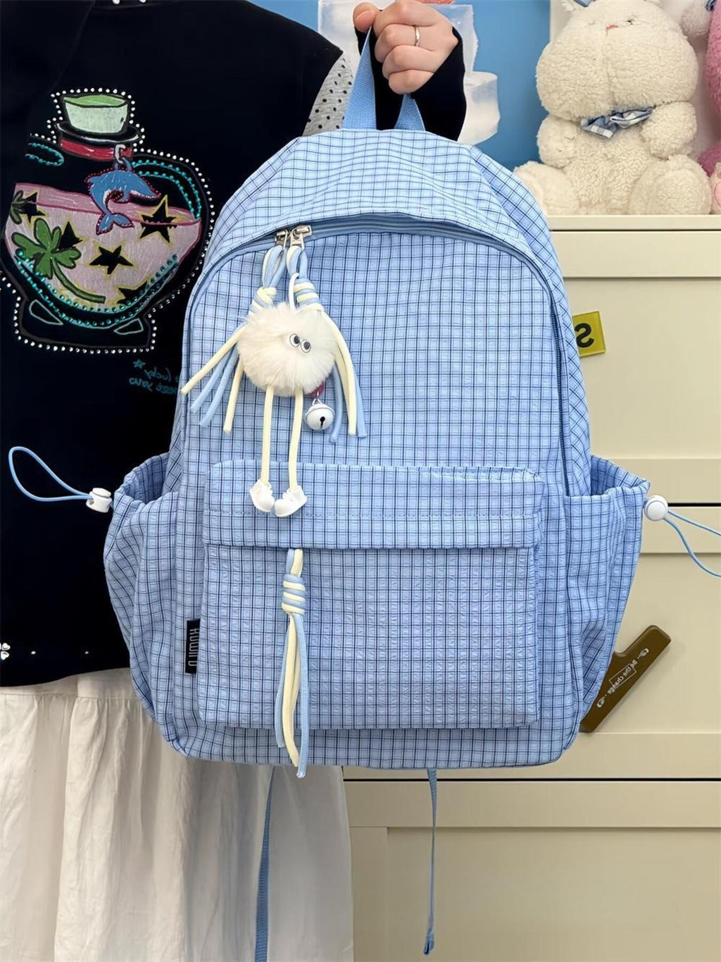 Casual Plaid Backpack Bag