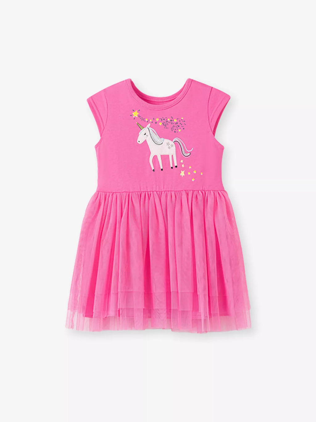 Children's Unicorn Round Neck Tulle Dress