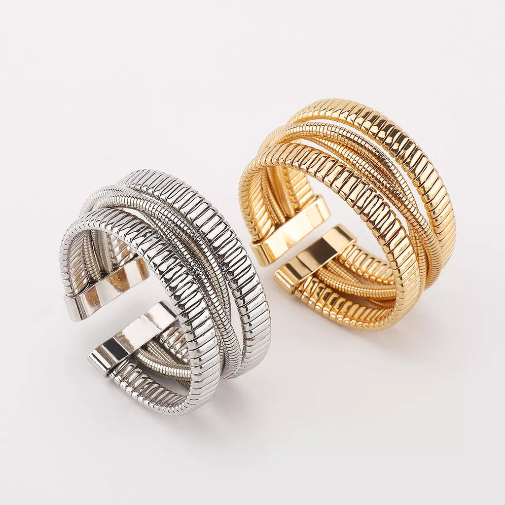 Multi-Layered Open Bracelet