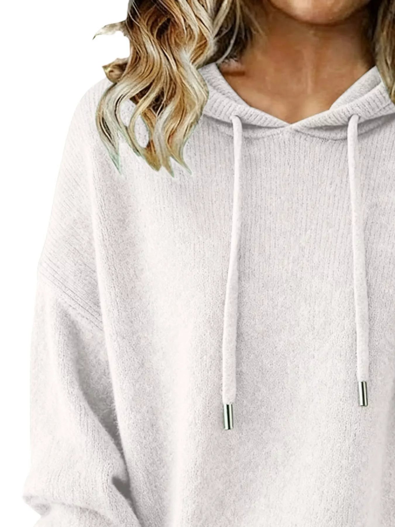 Drawstring Long Sleeve Hooded Sweater