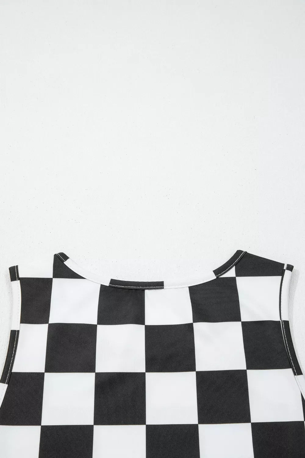 Checkerboard Printed Slim Tank Top