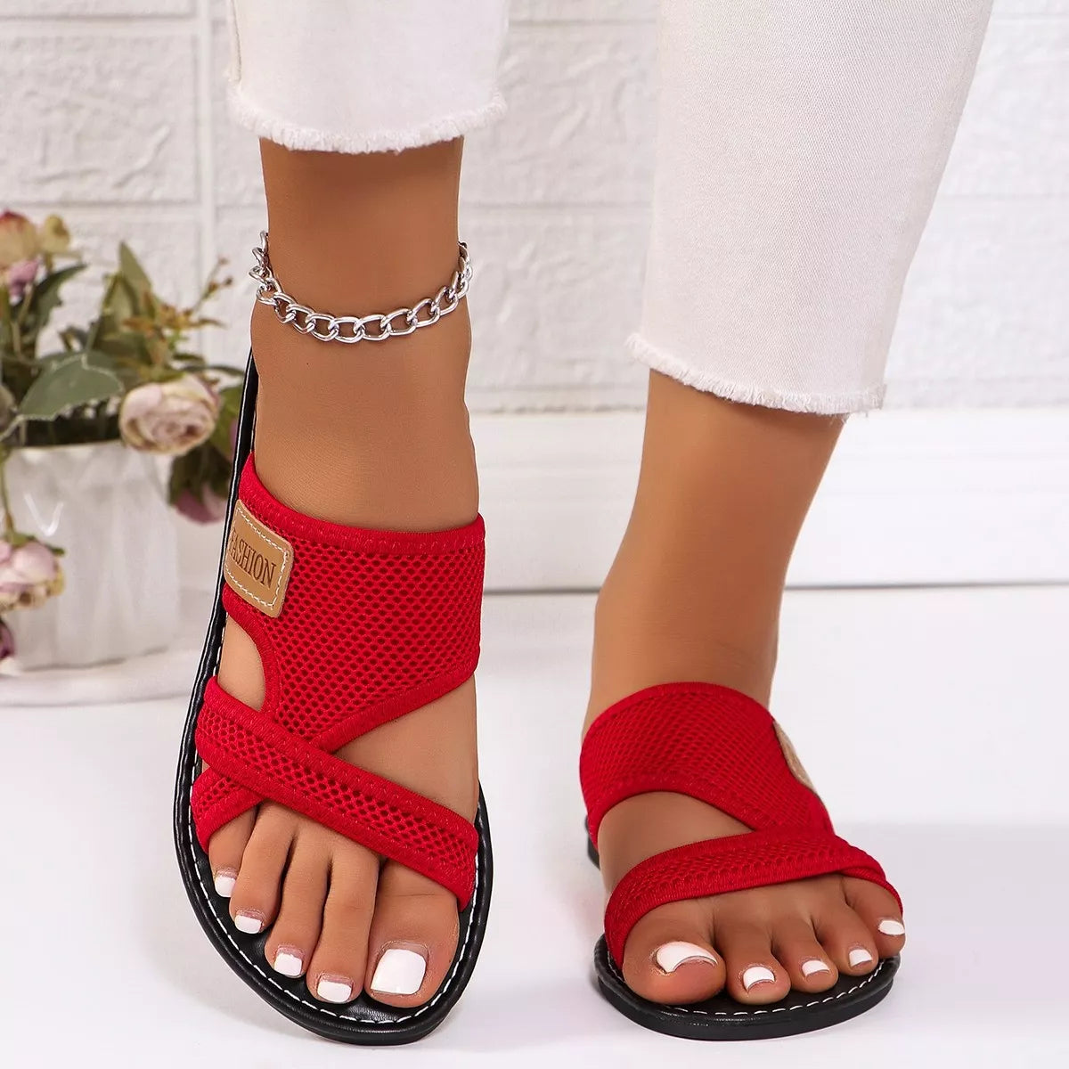 Open Toe Mesh Sandals