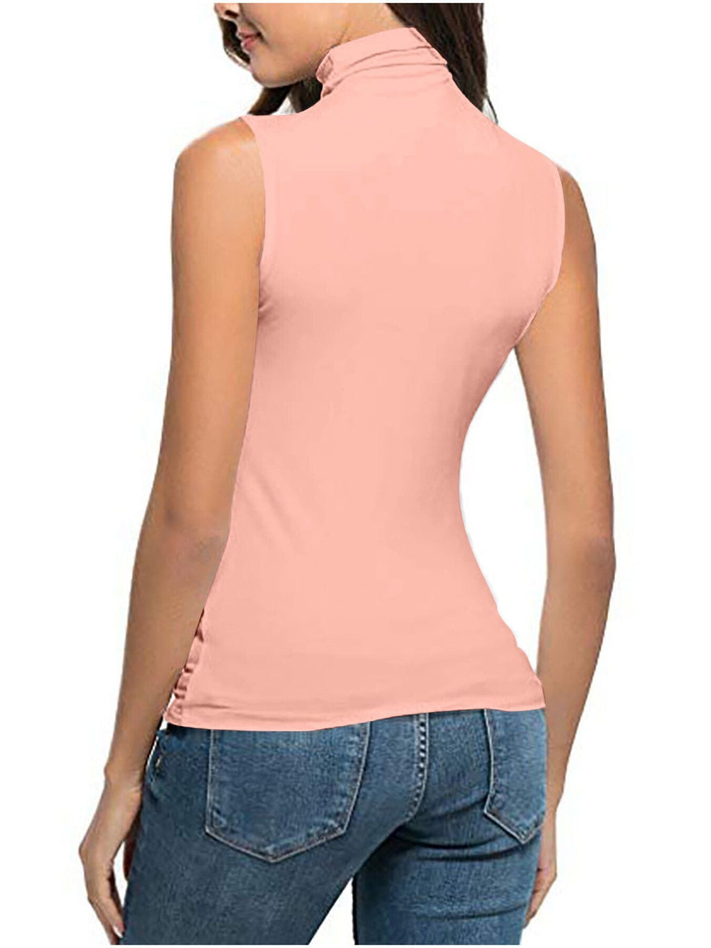 Sleeveless Turtleneck Slim Fit T-Shirt