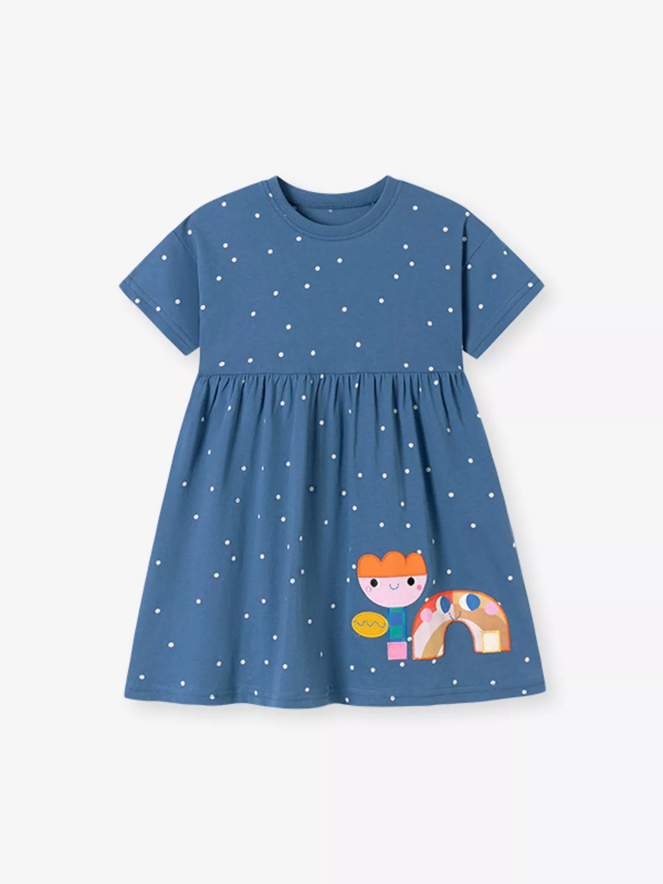 Children's Polka Dot Short Sleeve Casual Dress