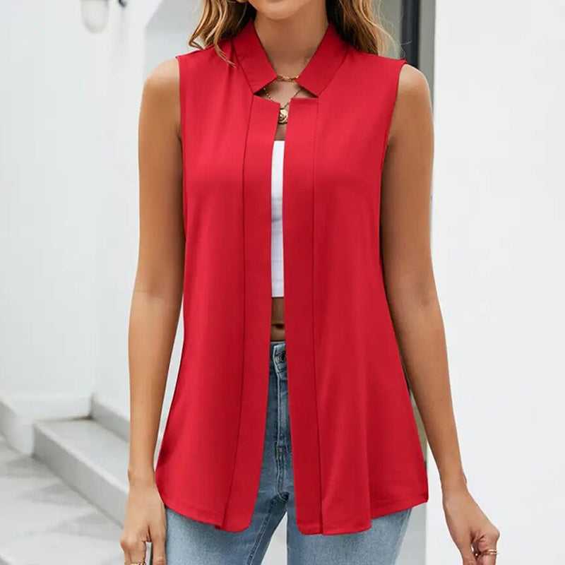 Women’s Sleeveless Stand-Collar Vest Cardigan