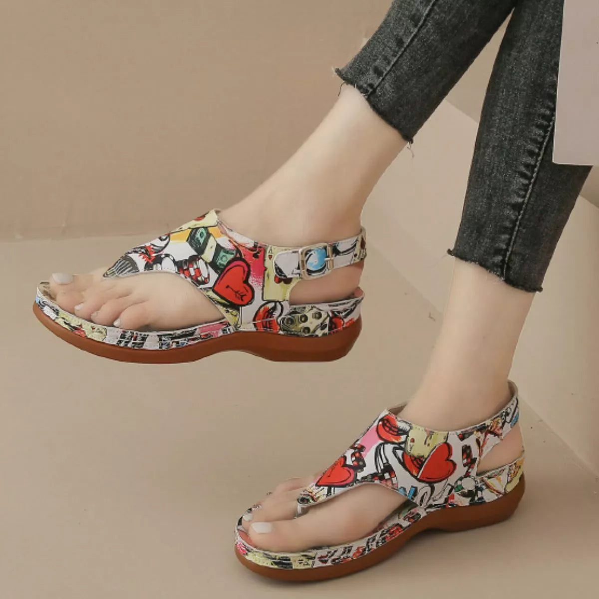 Toe Post Wedge Sandals