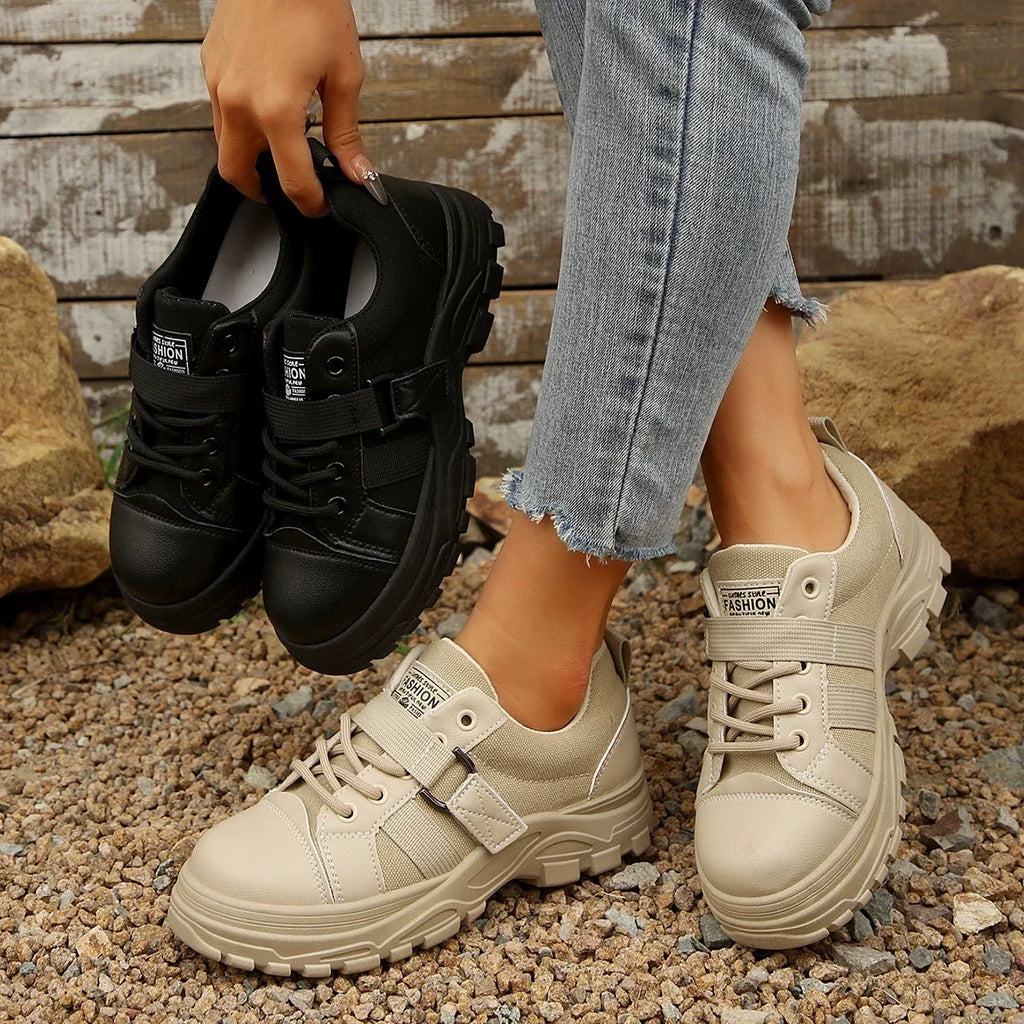 Lace Up Platform Casual Sneakers
