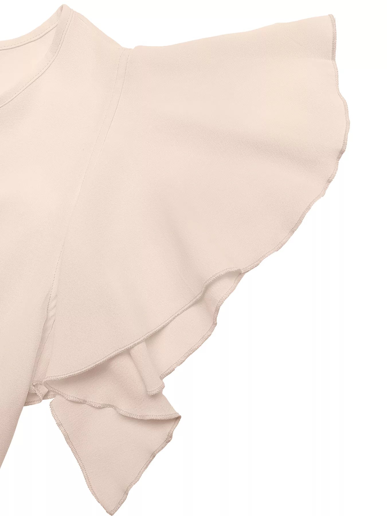 Ruffle Sleeve Tie Waist Midi Dress