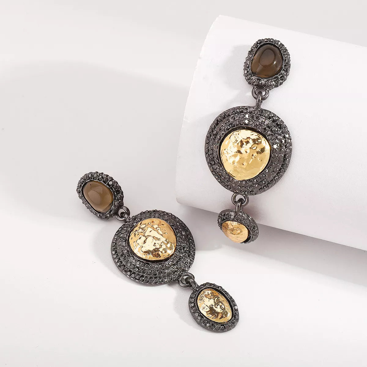 Vintage-Inspired Dangle Earrings with Gold Accents