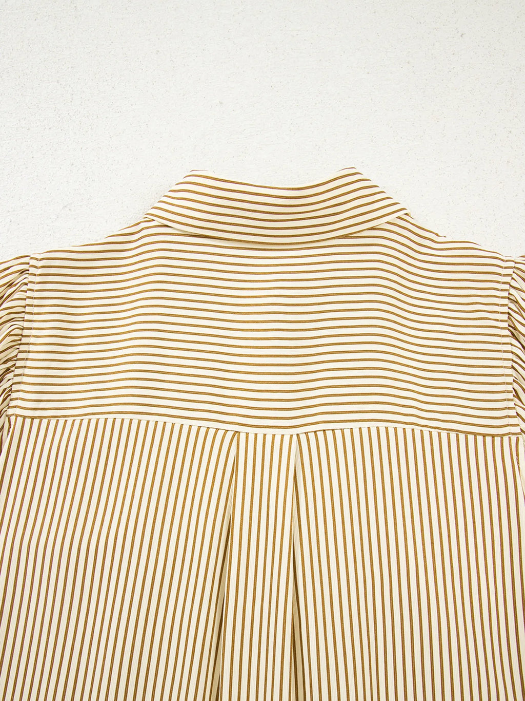 Stripe Collared Neck Cuffed Long Sleeve Drop Waist Mini Dress