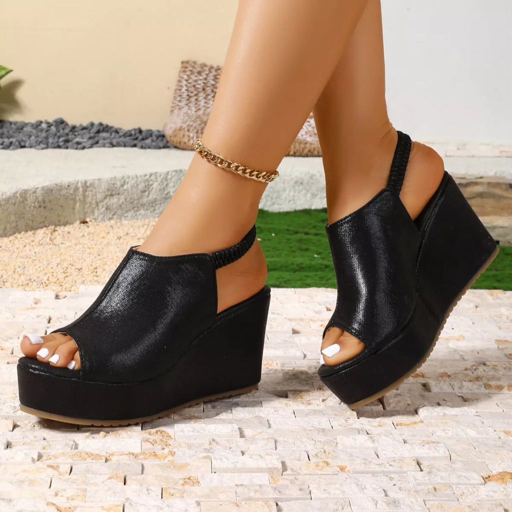 Peep Toe Wedge Sandals
