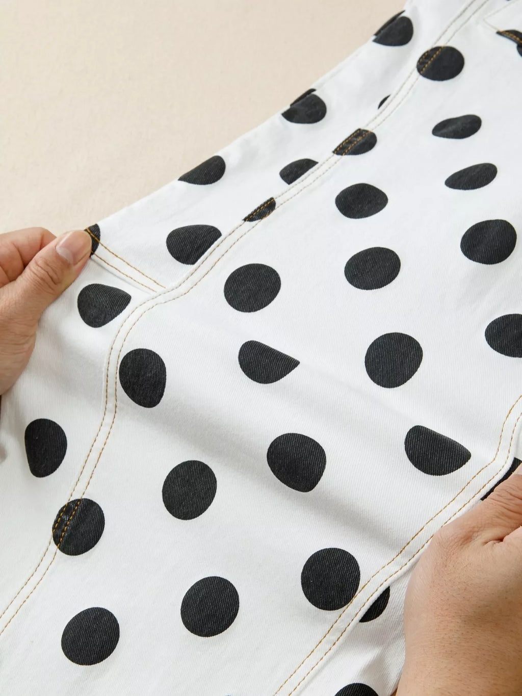 Polka Dot High-Waisted Jeans
