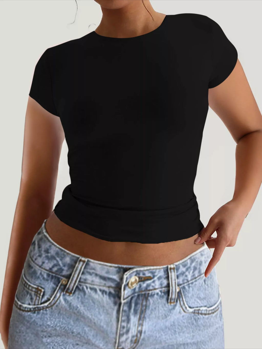 Slim-Fit Backless T-Shirt