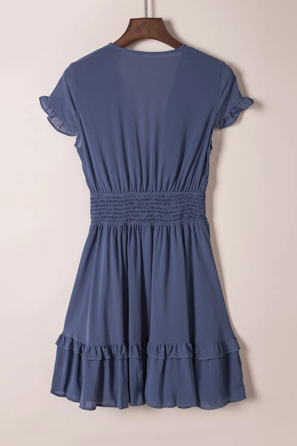 Tie-Front Mini Dress with Smocked Waist