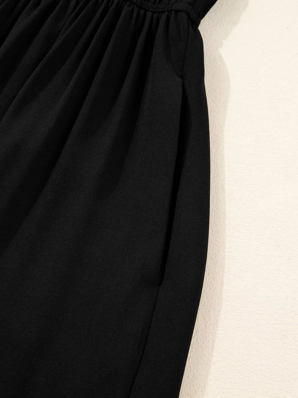 Contrast Leopard Frilled Trim V Neck Bracelet Sleeve Midi Dress