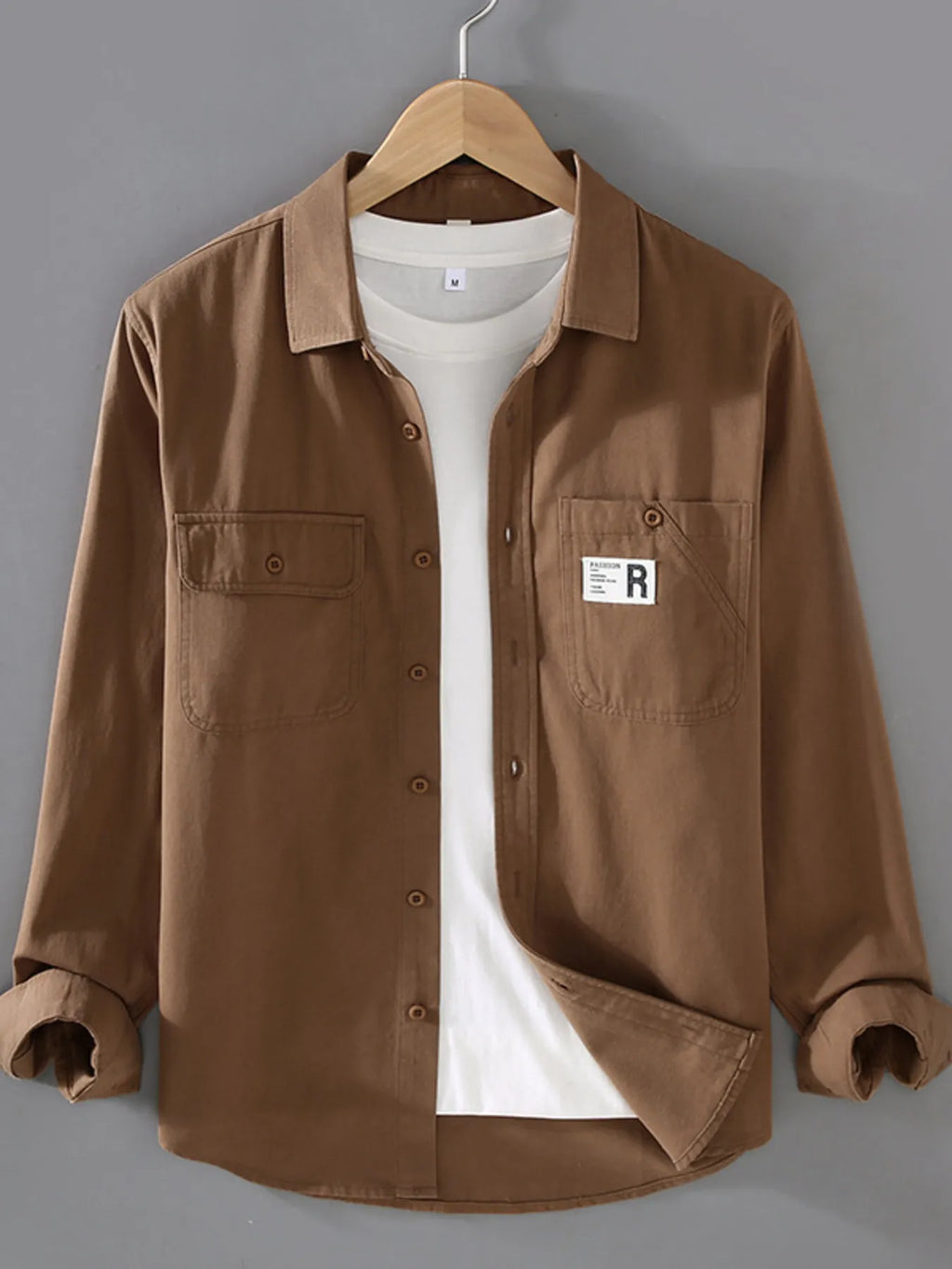 Men's Plus Size Casual Long-Sleeve Shirt