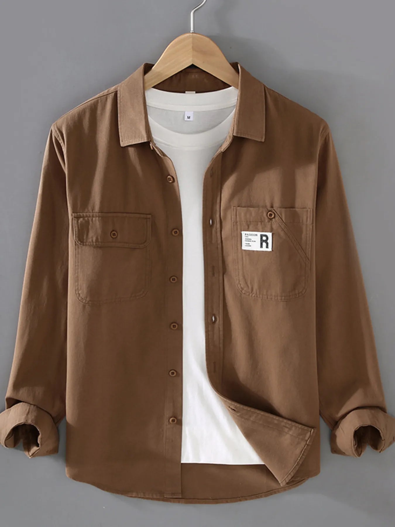 Men's Plus Size Casual Long-Sleeve Shirt