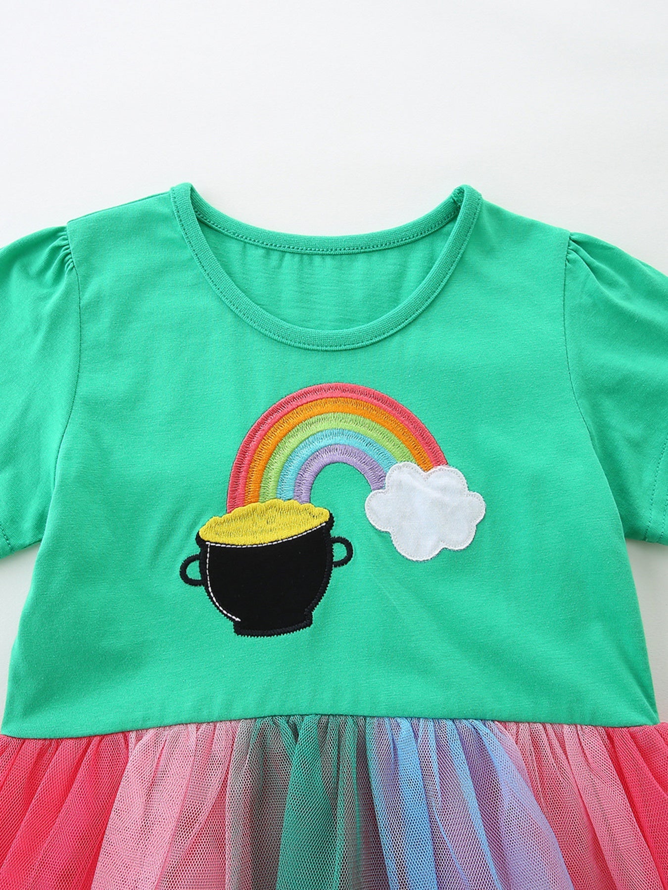 Children's Rainbow Graphic Tulle Dress
