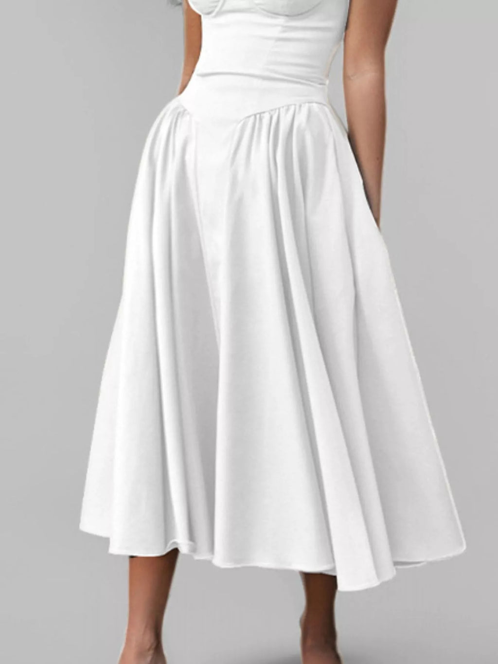 Sweetheart Neck Spaghetti Strap Midi Dress