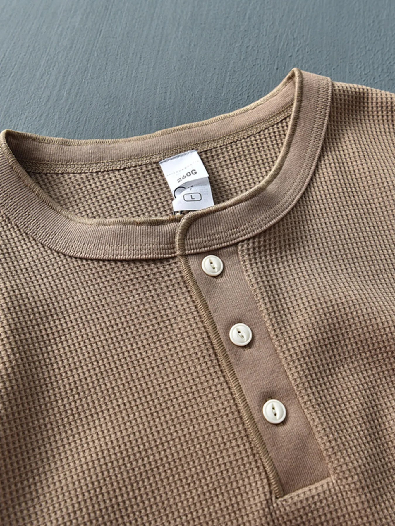 Men's Plus Size Button Detail Long Sleeve T-Shirt