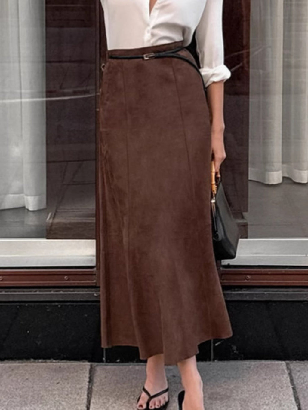 Suede Midi Skirt