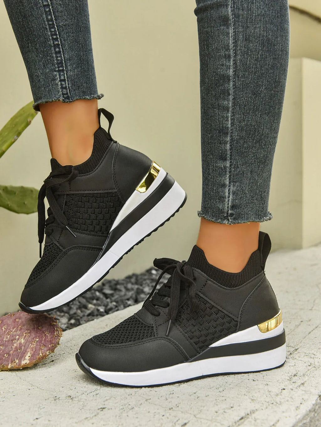 Lace Up Wedge Athletic