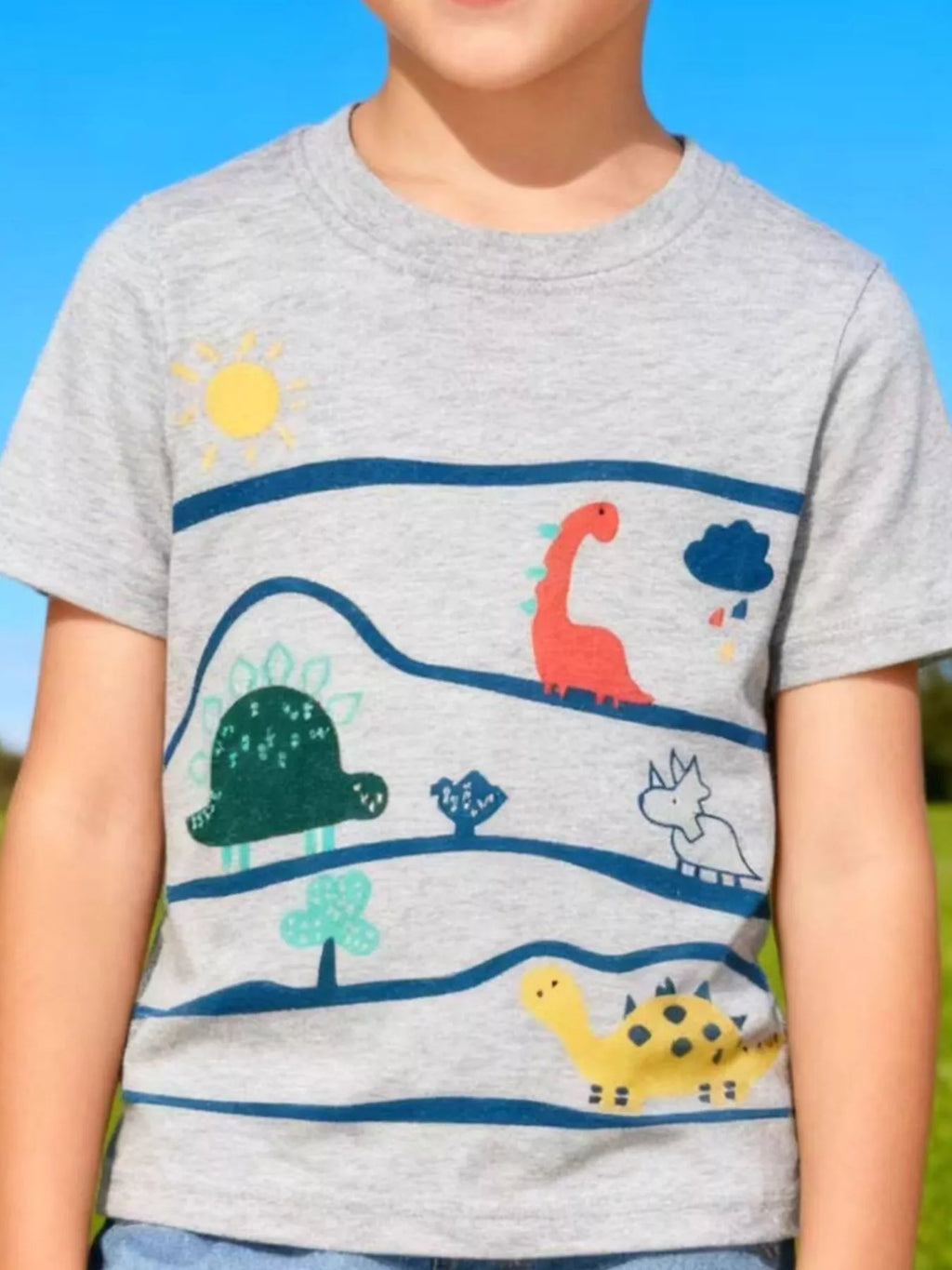 Children's Dinosaur Graphic Round Neck Tee