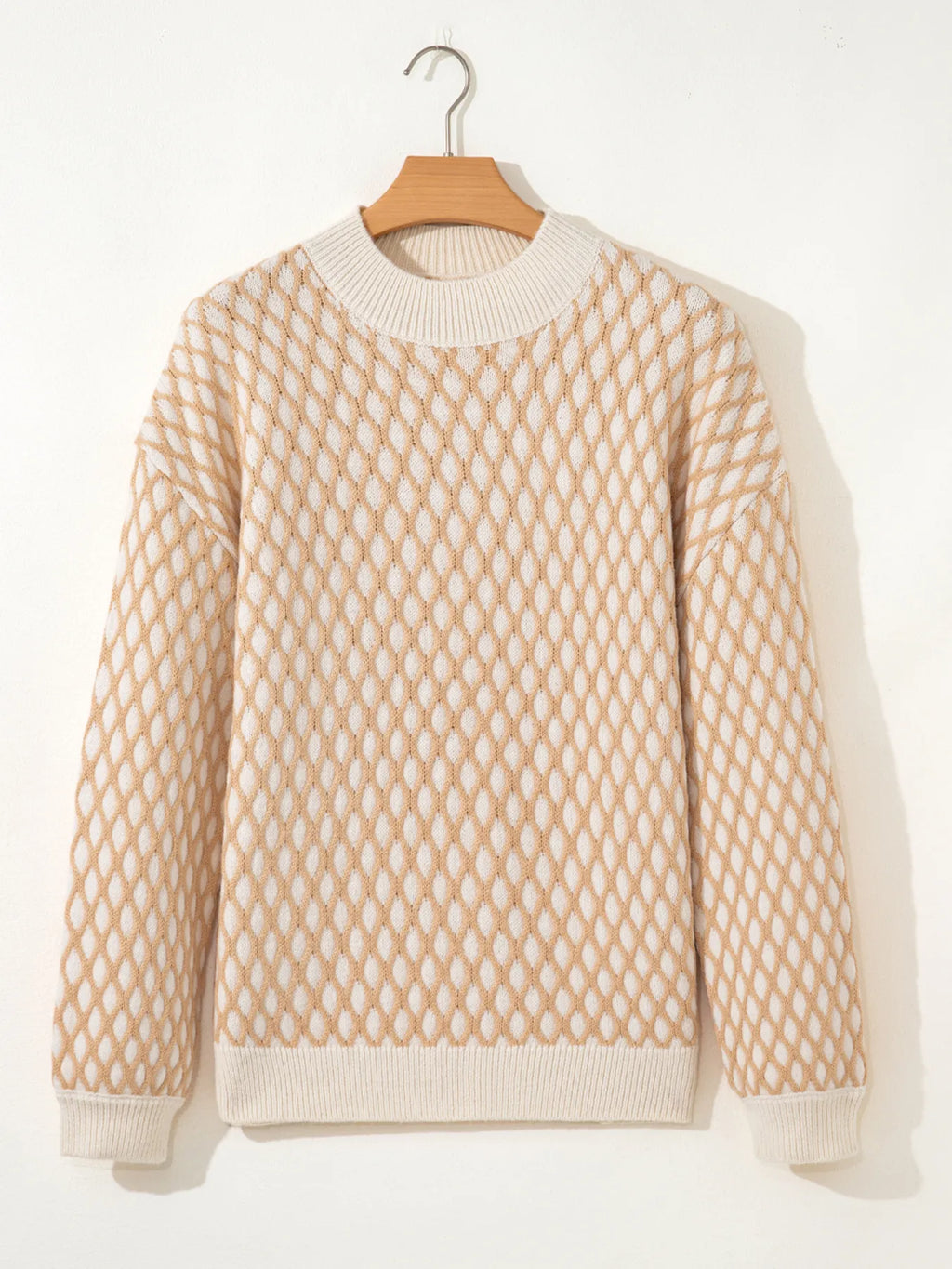 Textured Knit Mock Neck Sweater