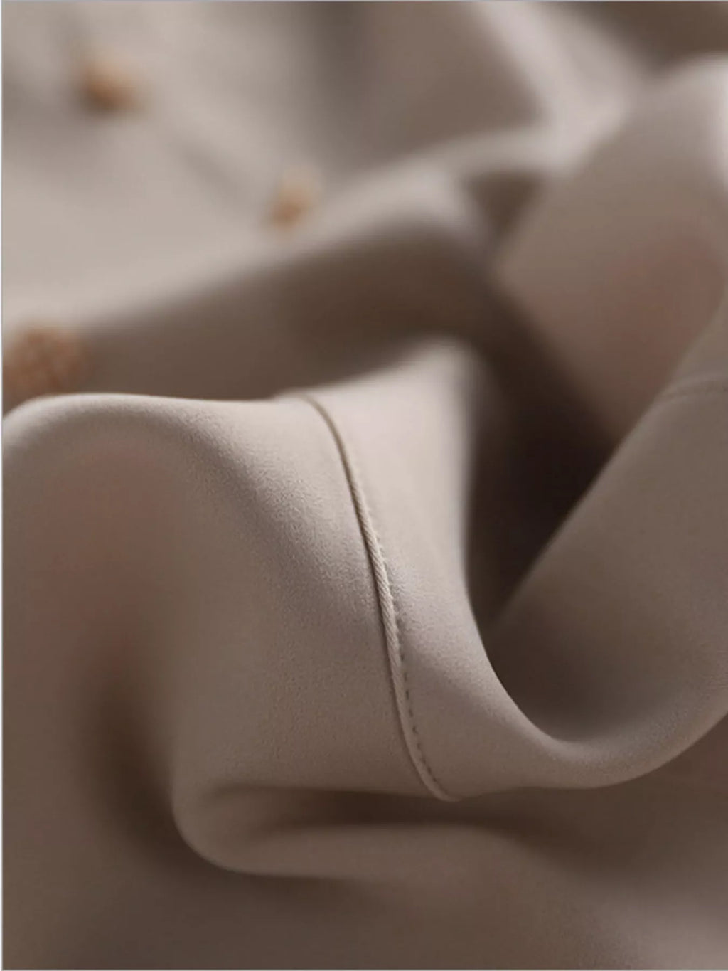 Ruched Front Decorative Button Long Sleeve Blouse