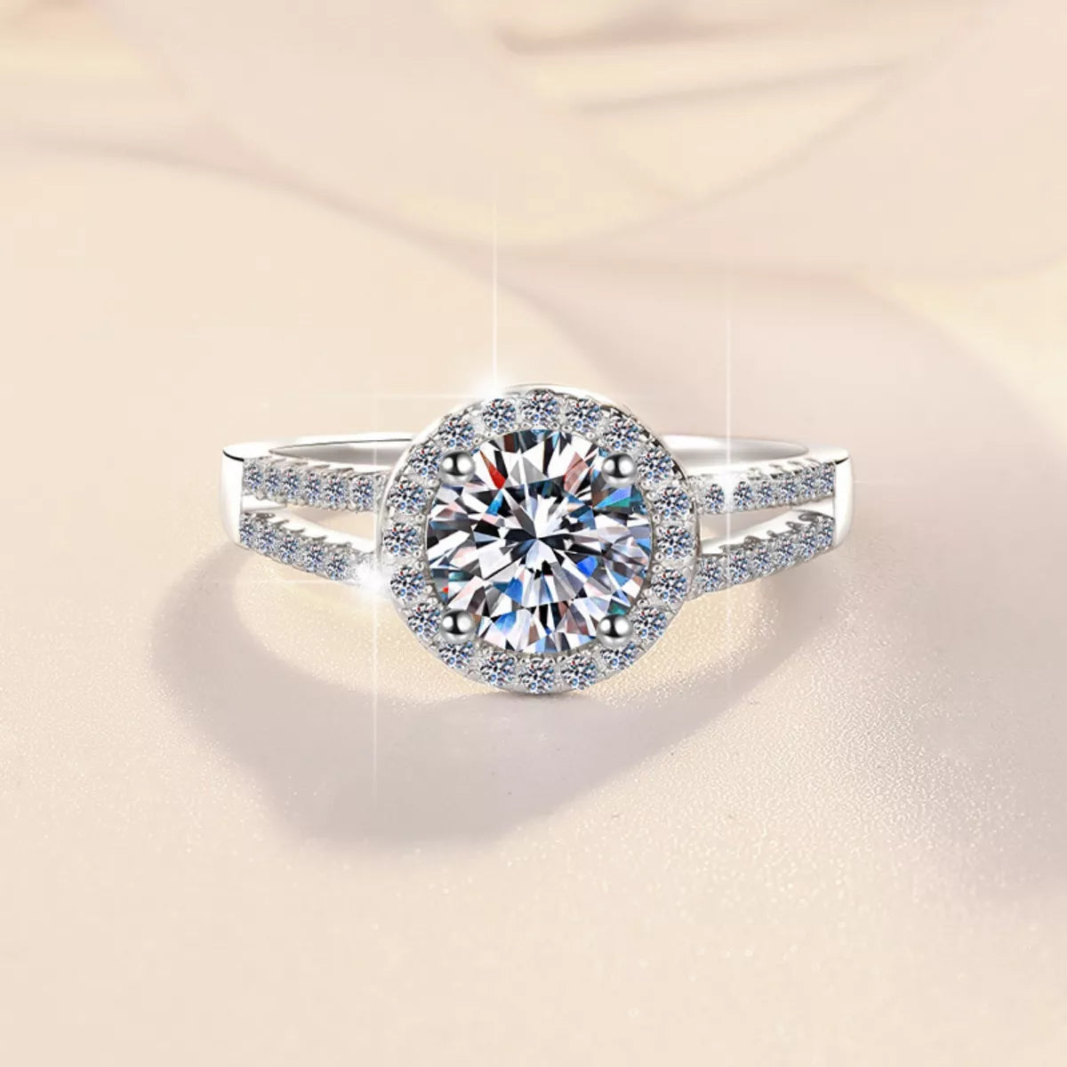 1 Carat 925 Sterling Silver Moissanite Ring