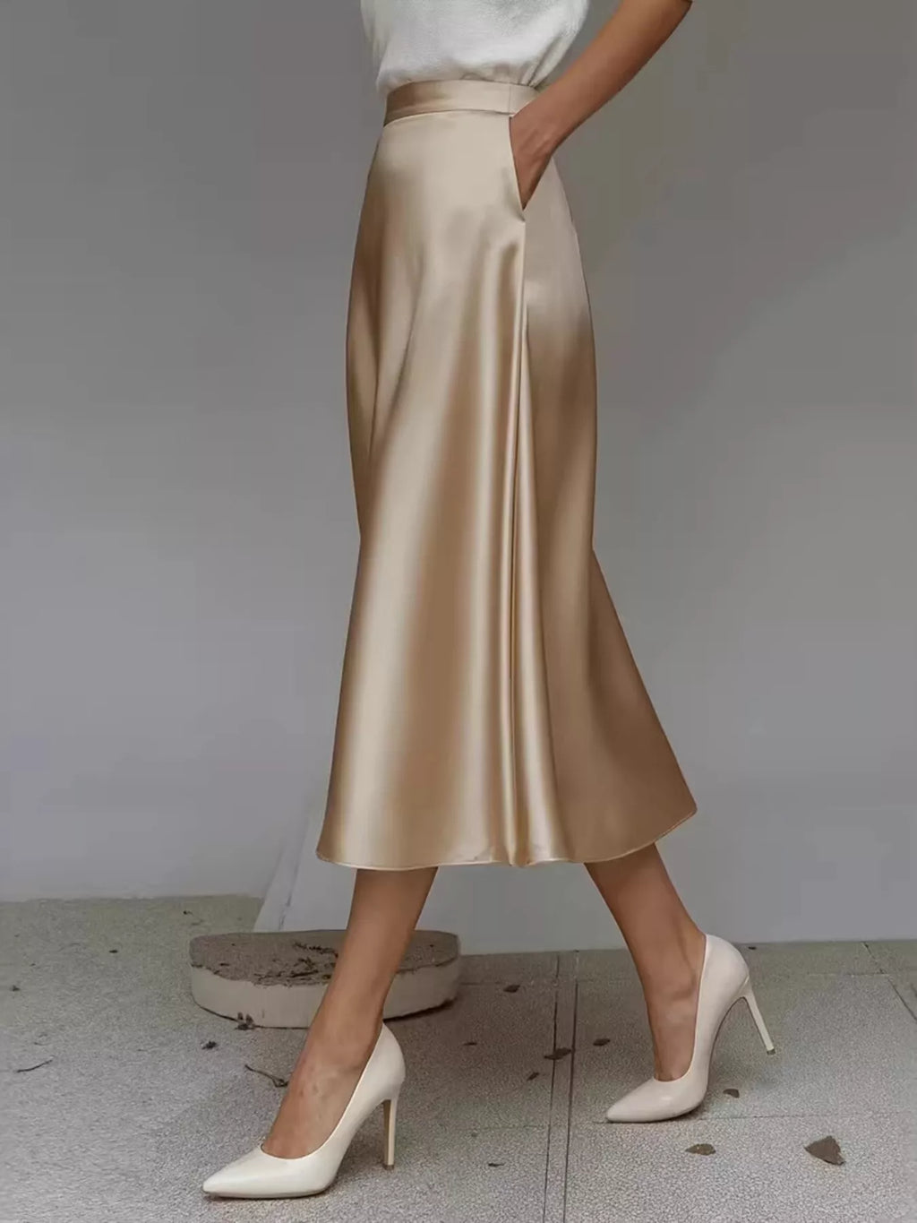 Satin Midi Skirt