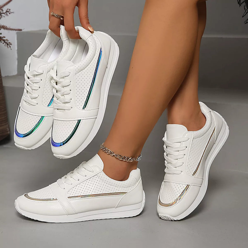 Round Toe Lace Up Sneakers