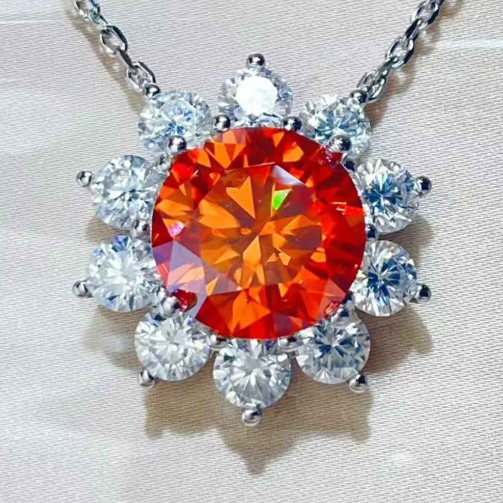 5 Carat Moissanite 925 Sterling Silver Pendant Necklace