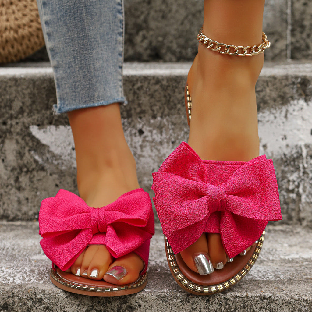 Bowknot Embellished Flat Sandals