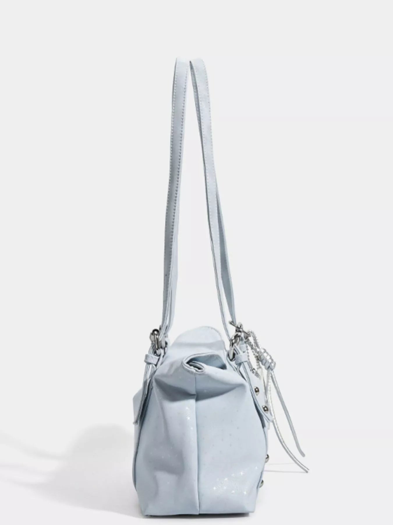 Leather Shoulder Bag with Star Charm