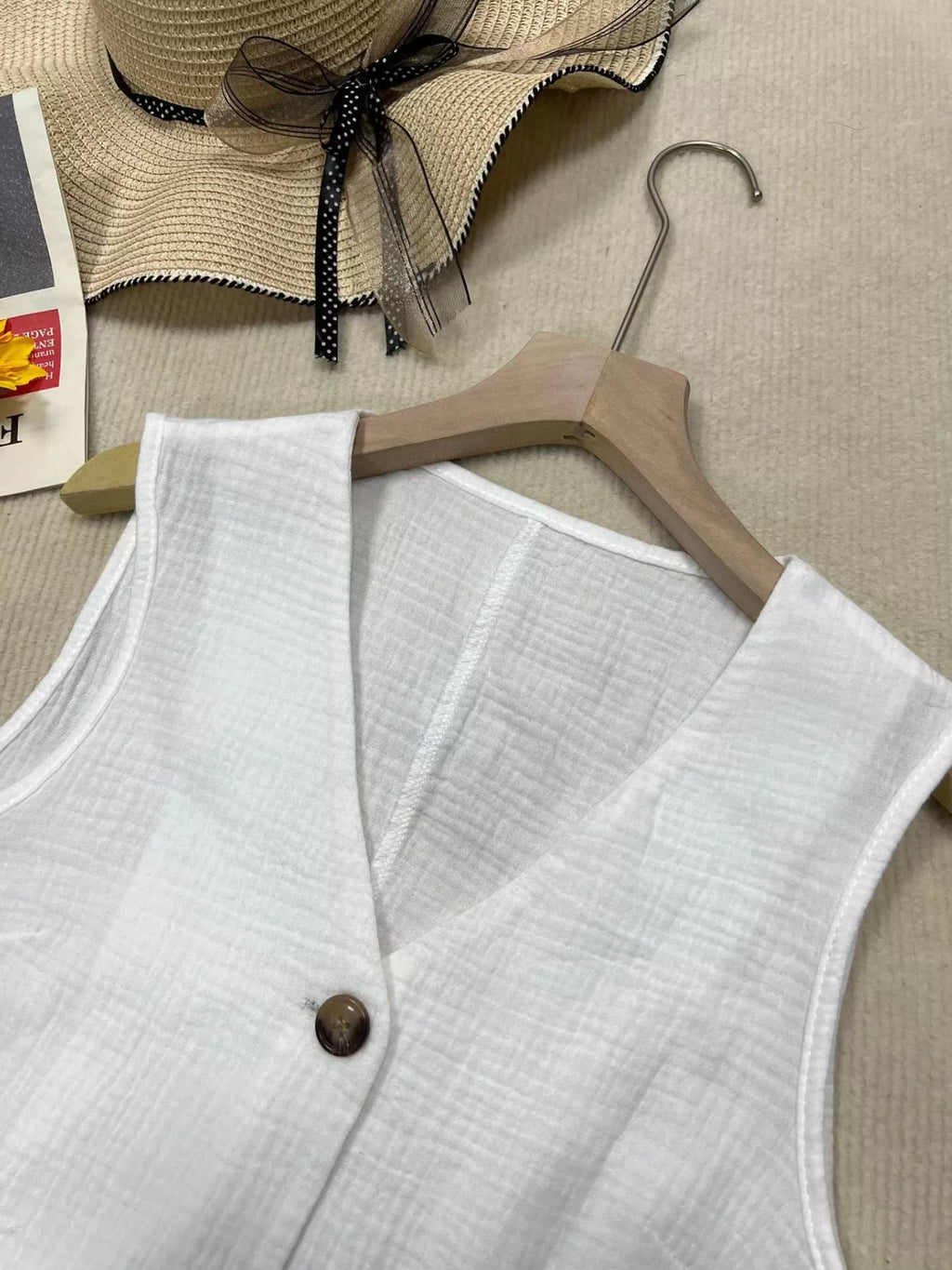 Textured Button-Down Vest