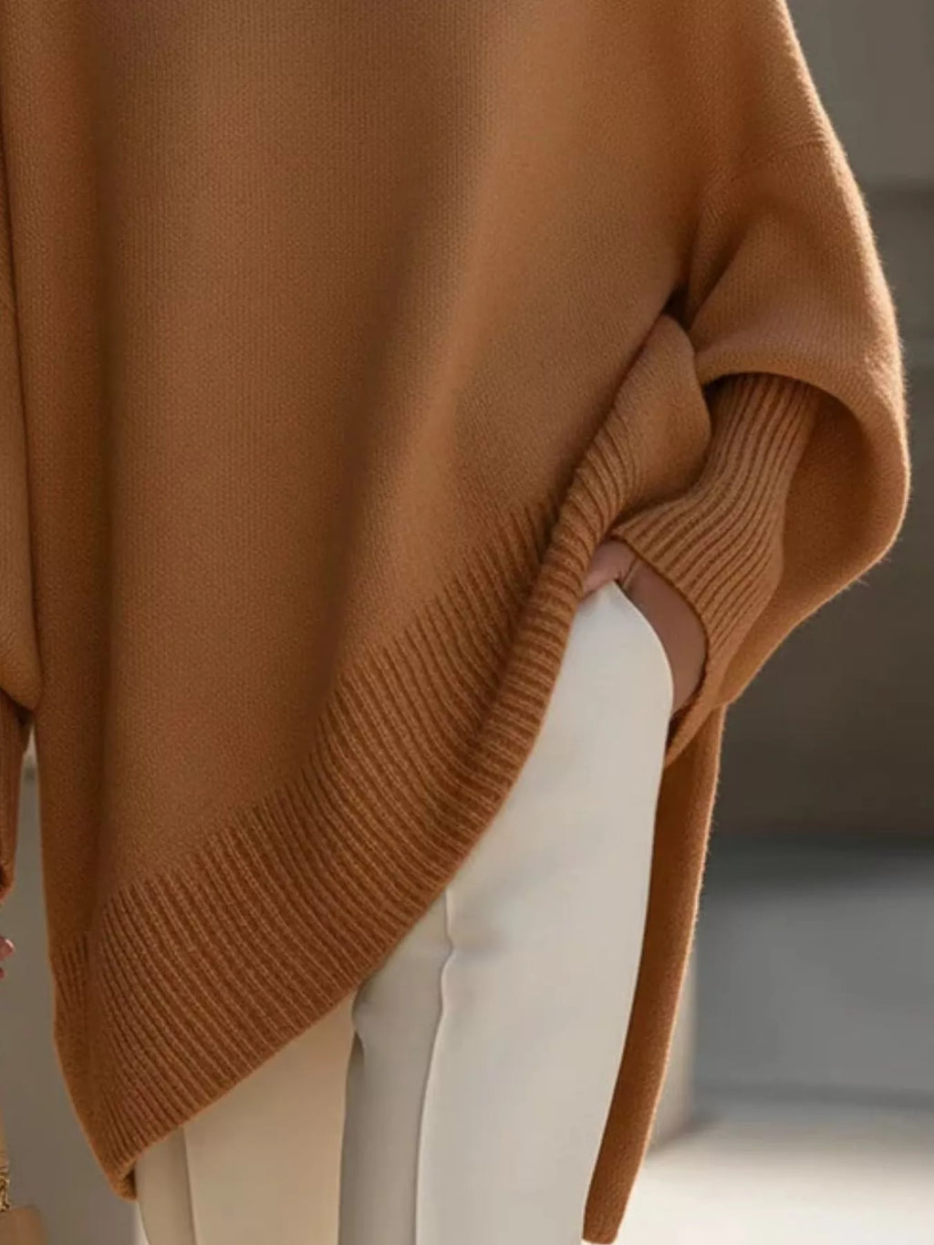 Oversized Batwing Sleeve Knit Sweater