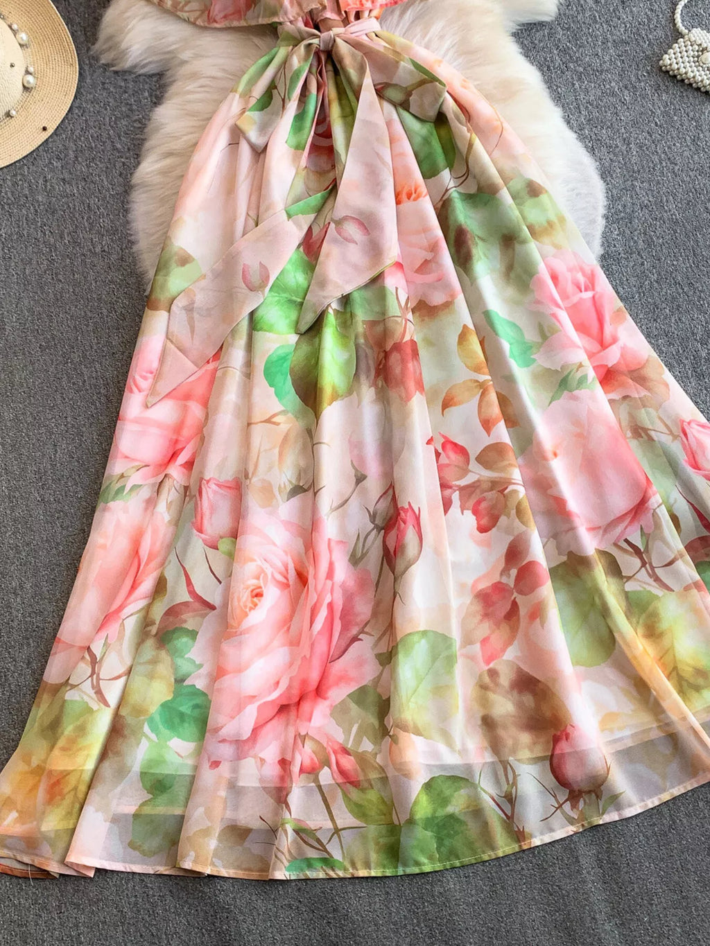 Floral Off-Shoulder A-Line Dress