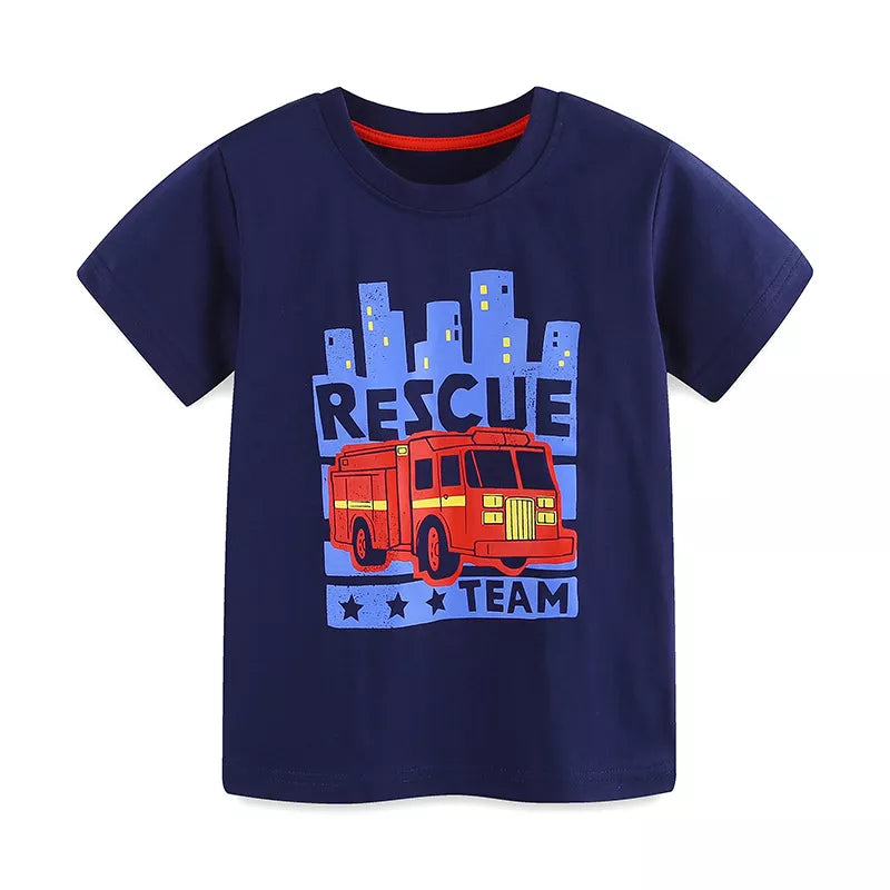 Kids' Rescue Team Fire Truck T-Shirt and Shorts Set