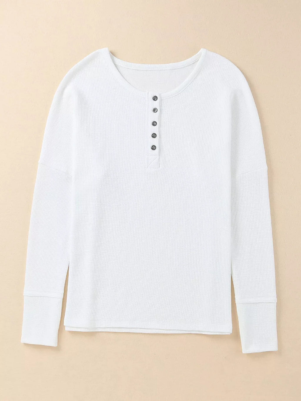Waffle Knit Henley Top