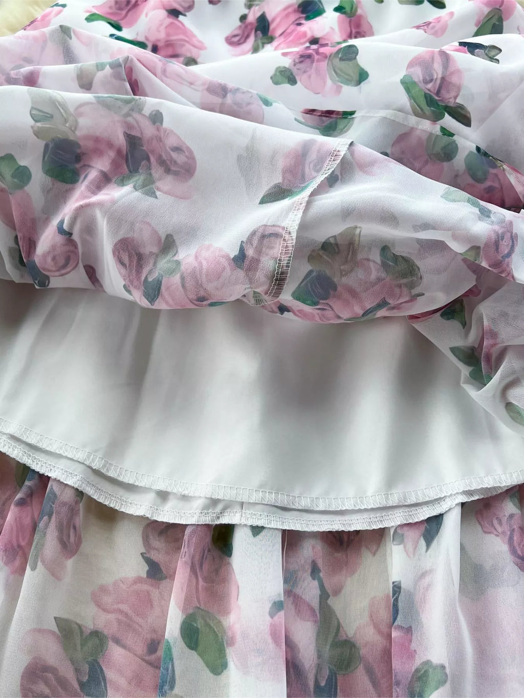 Floral Print Ruffle Hem Midi Dress